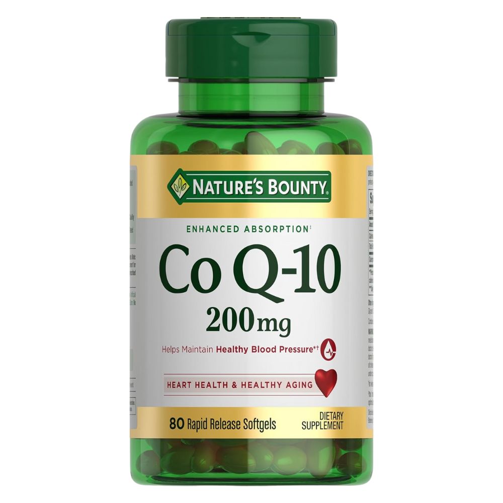 Nature's Bounty CoQ10, Supports Heart Health, Dietary Supplement, 200mg, 80 Rapid Release Softgels