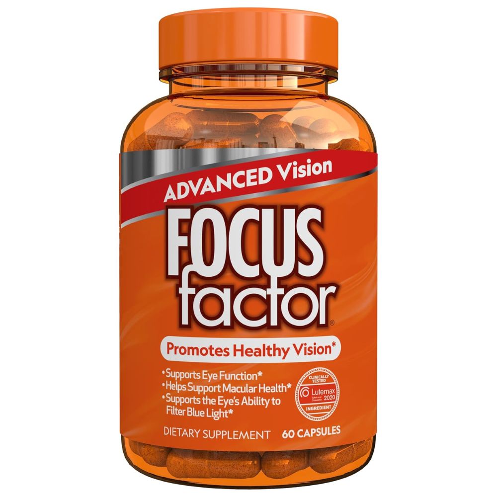 Focus Factor Advanced Vision Formula 60ct - Eye Vitamins with Vitamin C, Vitamin E - Lutein and Zeaxanthin Supplement for Eye Health Support
