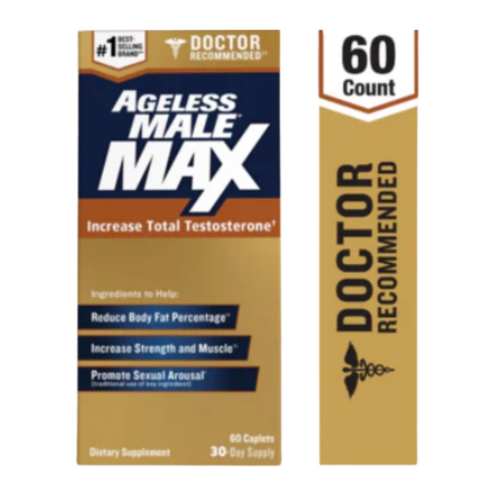 Ageless Male Max Total Testosterone Booster, 60 Caplets