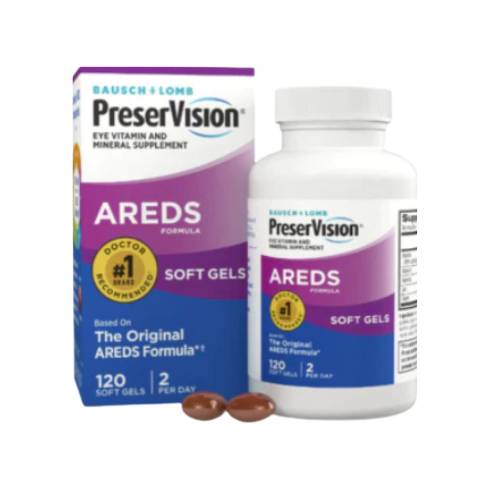 PreserVision AREDS, Bausch + Lomb, Eye Vitamin & Mineral Supplement Tablets, 120Ct (Soft Gels)