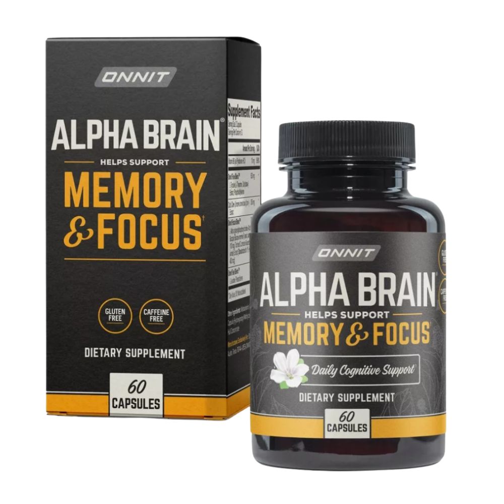 ONNIT Alpha BRAIN Premium Nootropic Brain Health Supplement, Memory and Focus Support, 60 Ct