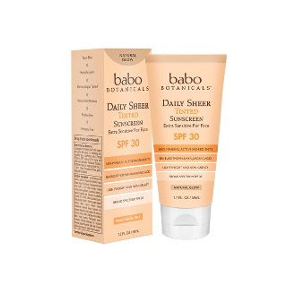 Babo Botanicals - Mineral Sunscreen - Daily Face Lotion Tinted - SPF 30 - 1.7 fl oz